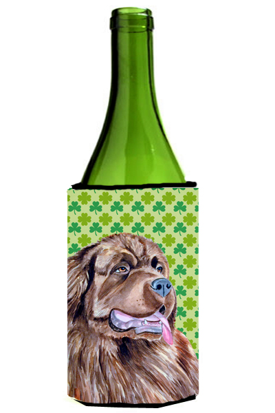 Newfoundland St. Patricks Day Shamrock Portrait Wine bottle sleeve Hugger