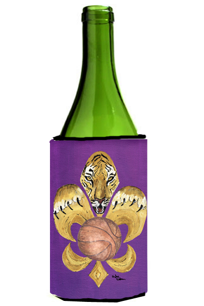 Picture of Carolines Treasures 8478LITERK Tiger Fleur De Lis Basketball Wine bottle sleeve Hugger