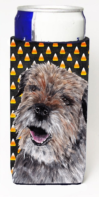 Border Terrier Halloween Candy Corn Michelob Ultra bottle sleeve for Slim Can