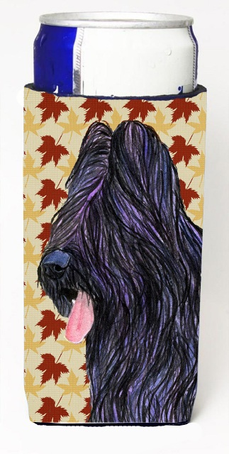 Briard Fall Leaves Portrait Michelob Ultra bottle sleeve for Slim Can