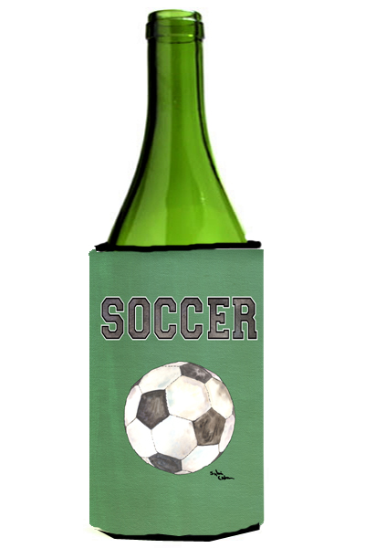 Picture of Carolines Treasures 8484LITERK Soccer Wine bottle sleeve Hugger