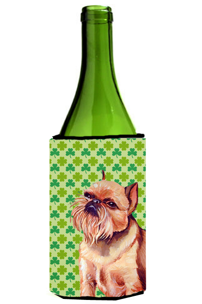 Brussels Griffon St. Patricks Day Shamrock Portrait Wine bottle sleeve Hugger