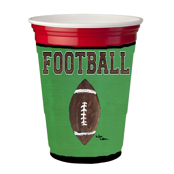 8487RSC Football Red Solo Cup bottle sleeve Hugger