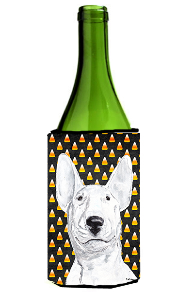 Bull Terrier Halloween Candy Corn Wine bottle sleeve Hugger