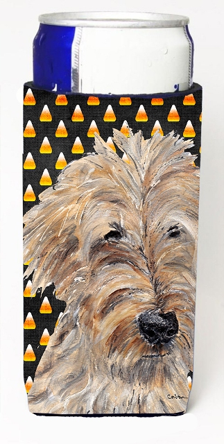 Goldendoodle Halloween Candy Corn Michelob Ultra bottle sleeve for Slim Can