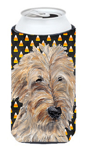 Goldendoodle Halloween Candy Corn Tall Boy bottle sleeve Hugger