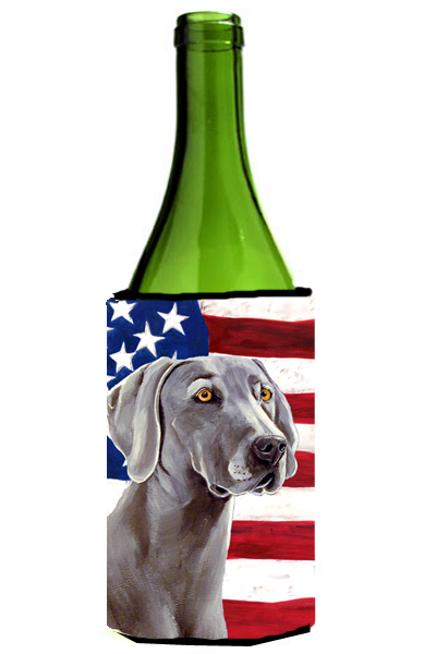 Usa American Flag With Weimaraner Wine bottle sleeve Hugger