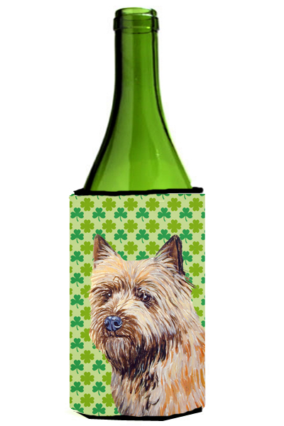 Cairn Terrier St. Patricks Day Shamrock Portrait Wine bottle sleeve Hugger