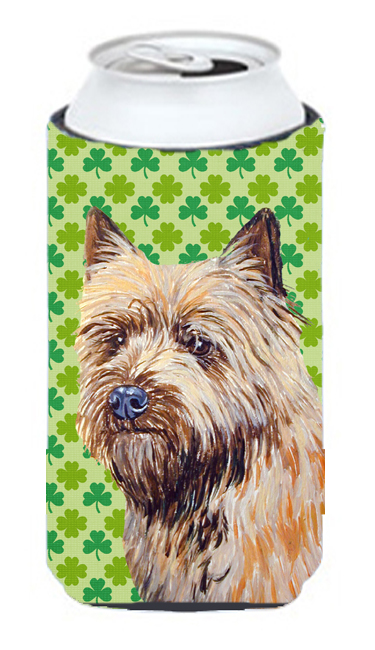 Cairn Terrier St. Patricks Day Shamrock Portrait Tall Boy bottle sleeve Hugger