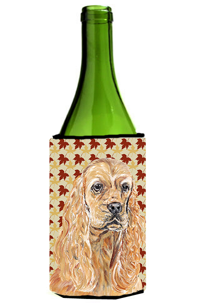Cocker Spaniel Fall Leaves Wine bottle sleeve Hugger