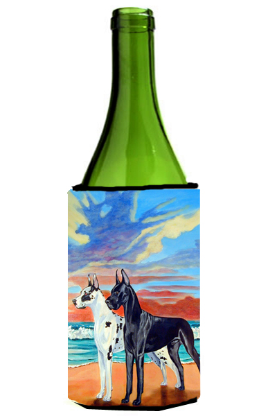Picture of Carolines Treasures 7051LITERK At Sunset Great Dane Harlequin and Black Wine bottle sleeve Hugger