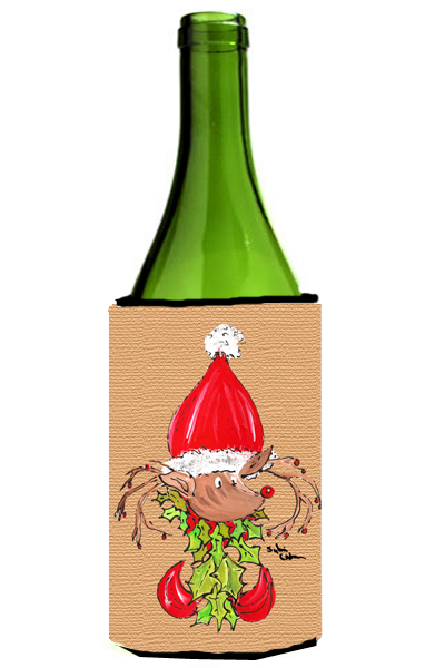 Picture of Carolines Treasures 8502LITERK Christmas Reindeer Fleur De Lis Wine bottle sleeve Hugger