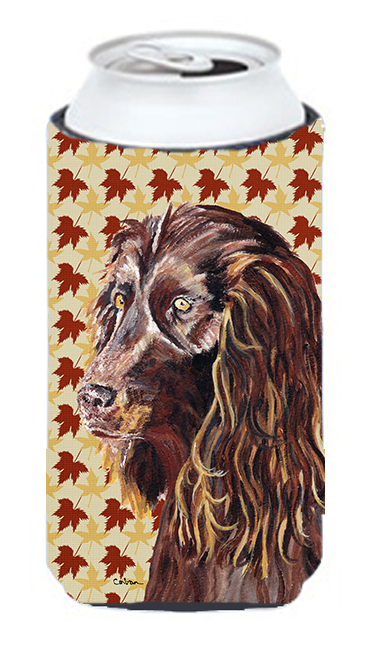 Boykin Spaniel Fall Leaves Tall Boy bottle sleeve Hugger