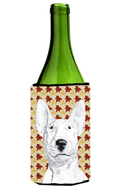 Bull Terrier Fall Leaves Wine bottle sleeve Hugger