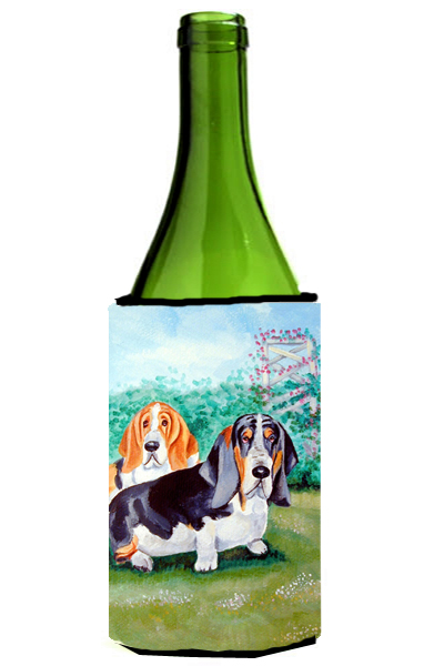 Picture of Carolines Treasures 7061LITERK Basset Hound Double Trouble Wine bottle sleeve Hugger 24 oz.