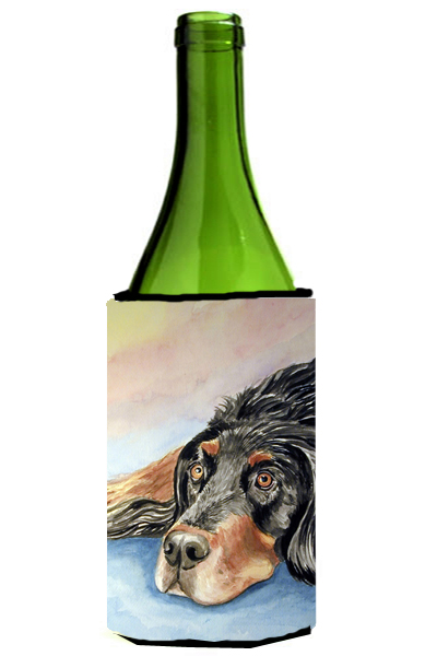 Picture of Carolines Treasures 7062LITERK Gordon Setter Waiting on Mom Wine bottle sleeve Hugger 24 oz.