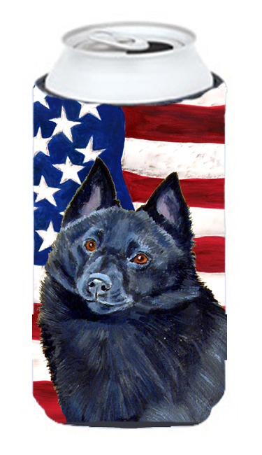 USA American Flag with Schipperke Tall Boy bottle sleeve Hugger 22 to 24 oz.