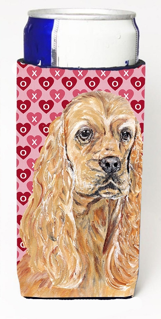 Cocker Spaniel Valentines Love Michelob Ultra bottle sleeves for slim cans 12 oz.