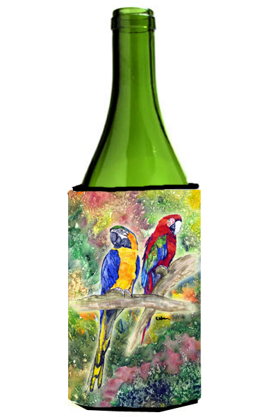Picture of Carolines Treasures 8600LITERK Parrot Parrot Head Wine bottle sleeve Hugger 24 oz.