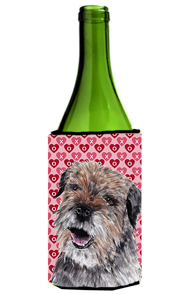 Border Terrier Valentines Love Wine bottle sleeve Hugger 24 oz.