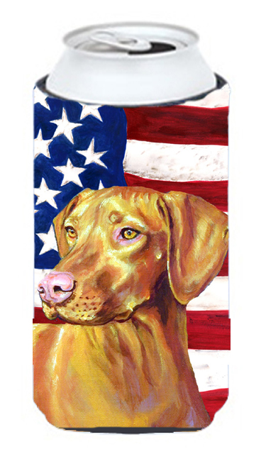 USA American Flag with Vizsla Tall Boy bottle sleeve Hugger 22 to 24 oz.