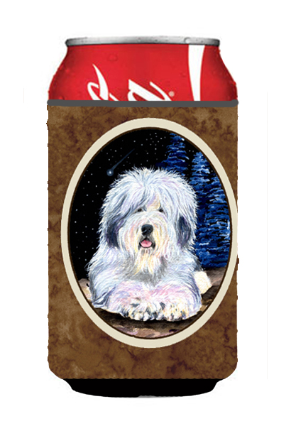 SS8443CC Starry Night Old English Sheepdog Can or bottle sleeve Hugger 12 oz.