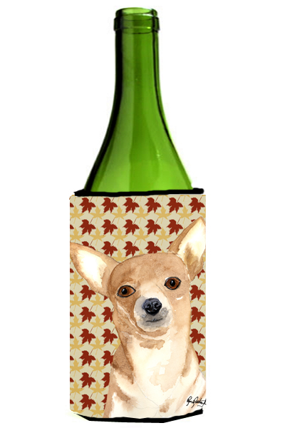 Chihuahua Fall Leaves Wine bottle sleeve Hugger 24 oz.