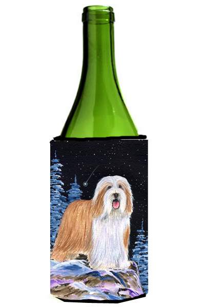Starry Night Bearded Collie Wine bottle sleeve Hugger 24 oz.