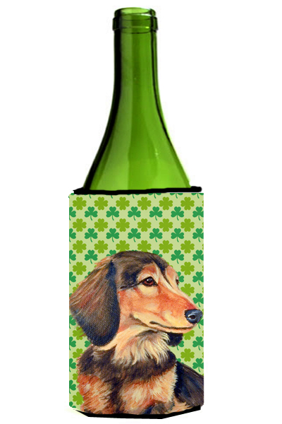 Dachshund St. Patricks Day Shamrock Wine bottle sleeve Hugger 24 oz.