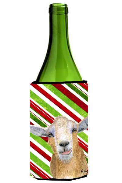 Candy Cane Goat Christmas Wine bottle sleeve Hugger 24 oz.