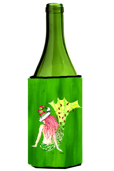 Picture of Carolines Treasures 8631LITERK Christmas Mermaid In Lights Wine bottle sleeve Hugger - 24 oz.