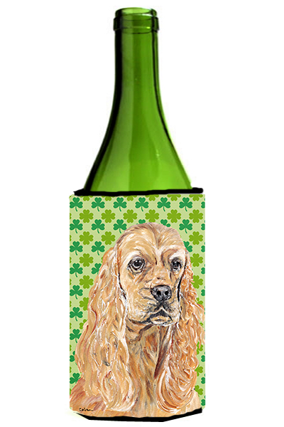 Cocker Spaniel St Patricks Irish Wine bottle sleeve Hugger - 24 oz.