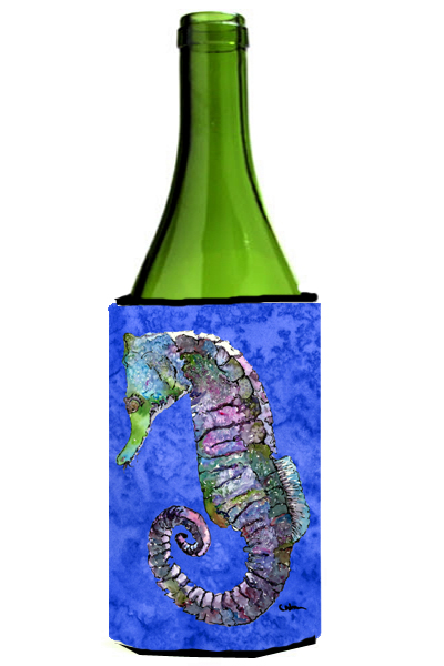 Picture of Carolines Treasures 8639LITERK Seahorse Wine bottle sleeve Hugger - 24 oz.