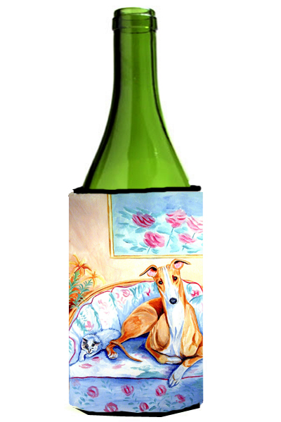Picture of Carolines Treasures 7081LITERK Whippet Waiting On You Wine bottle sleeve Hugger - 24 oz.