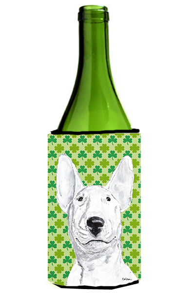 Bull Terrier St Patricks Irish Wine bottle sleeve Hugger - 24 oz.