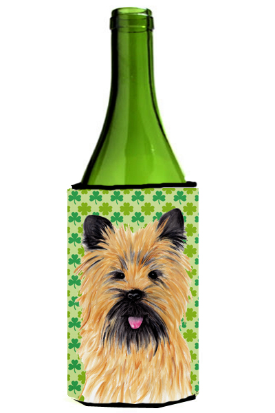 Cairn Terrier St. Patricks Day Shamrock Portrait Wine bottle sleeve Hugger - 24 oz.