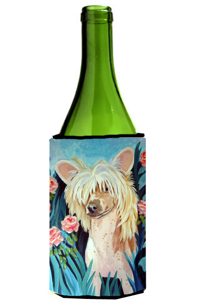 Picture of Carolines Treasures 7087LITERK Chinese Crested Wine bottle sleeve Hugger - 24 oz.