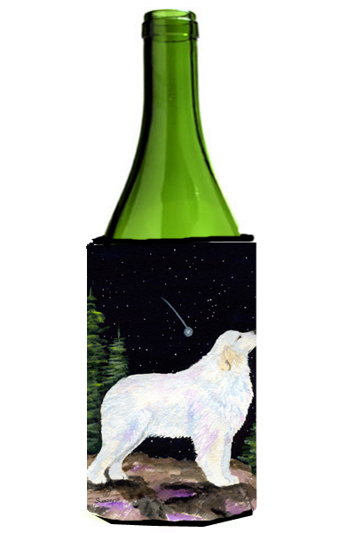 Starry Night Great Pyrenees Wine bottle sleeve Hugger - 24 oz.
