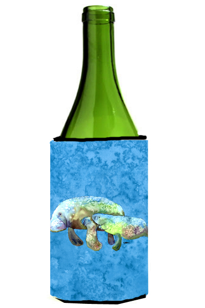 Picture of Carolines Treasures 8660LITERK Manatee Momma And Baby Wine bottle sleeve Hugger - 24 oz.