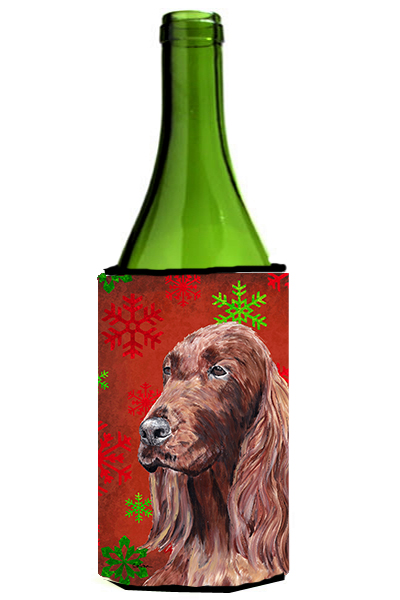 Irish Setter Red Snowflake Christmas Wine bottle sleeve Hugger - 24 oz.