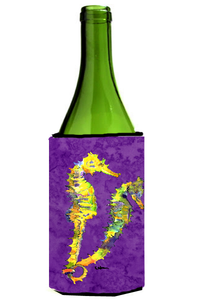 Picture of Carolines Treasures 8661LITERK Seahorse Couple Wine bottle sleeve Hugger - 24 oz.