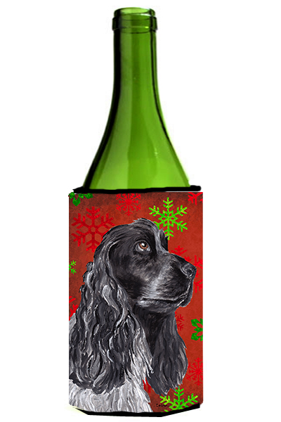 Cocker Spaniel Red Snowflake Christmas Wine bottle sleeve Hugger - 24 oz.