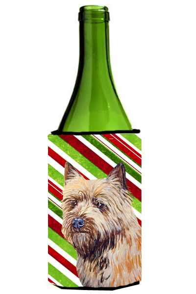 Cairn Terrier Candy Cane Holiday Christmas Wine bottle sleeve Hugger - 24 oz.
