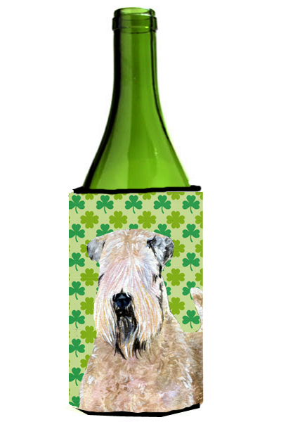 Wheaten Terrier Soft Coated St. Patricks Day Shamrock Wine bottle sleeve - 24 oz.