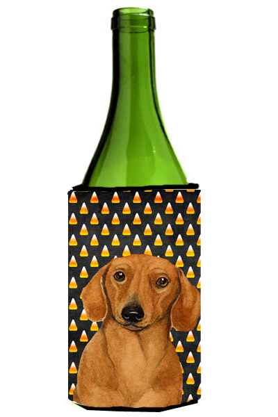 Dachshund Candy Corn Halloween Portrait Wine bottle sleeve Hugger - 24 oz.