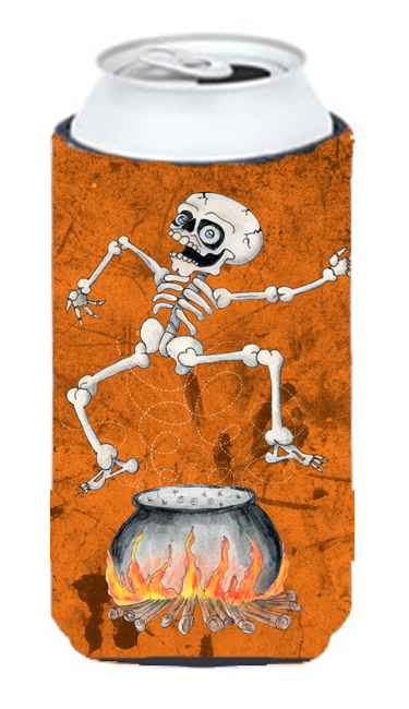 Skeleton Jumping From Witches Caldron Halloween Tall Boy bottle sleeve Hugger - 22 To 24 oz.
