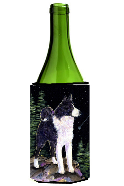 Starry Night Karelian Bear Dog Wine bottle sleeve Hugger - 24 oz.