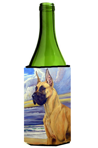 Picture of Carolines Treasures 7101LITERK Fawn Great Dane At The Beach Wine bottle sleeve Hugger - 24 oz.