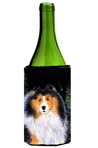 Starry Night Collie Wine bottle sleeve Hugger - 24 oz.