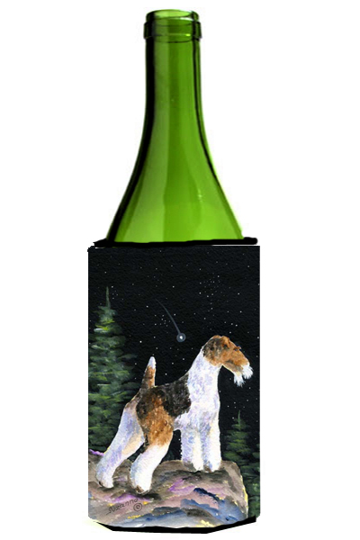 Starry Night Fox Terrier Wine bottle sleeve Hugger - 24 oz.